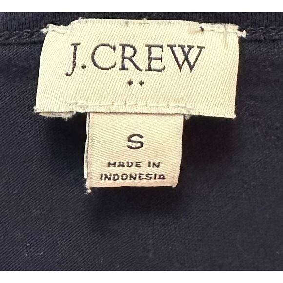 2/$30 J. Crew Embroidered Yoke Cotton Tank Top Navy Blue Floral Size S - Picture 11 of 13